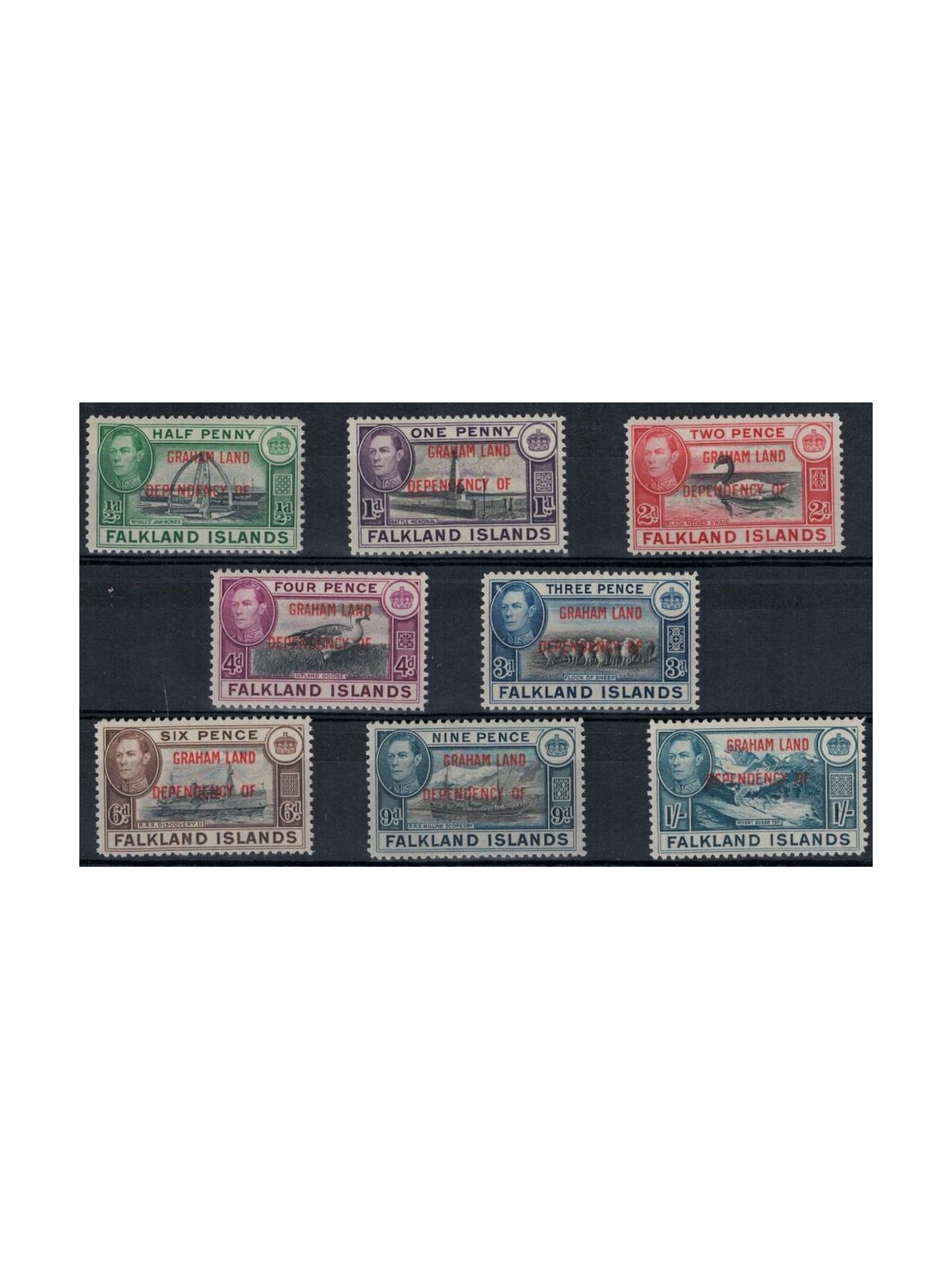 FALKLAND (GRAHAM LAND) 1944 Serie ordinaria 8v MNH**