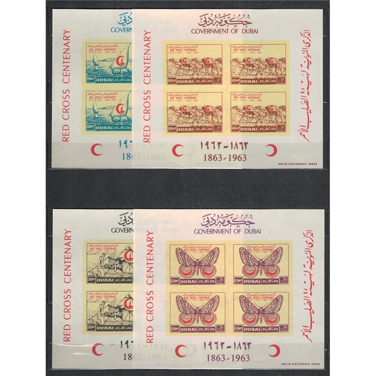 DUBAI 1963 Red Cross Centenary 4 s/s MNH**