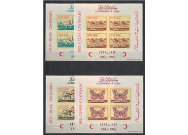 DUBAI 1963 Red Cross Centenary 4 s/s MNH**