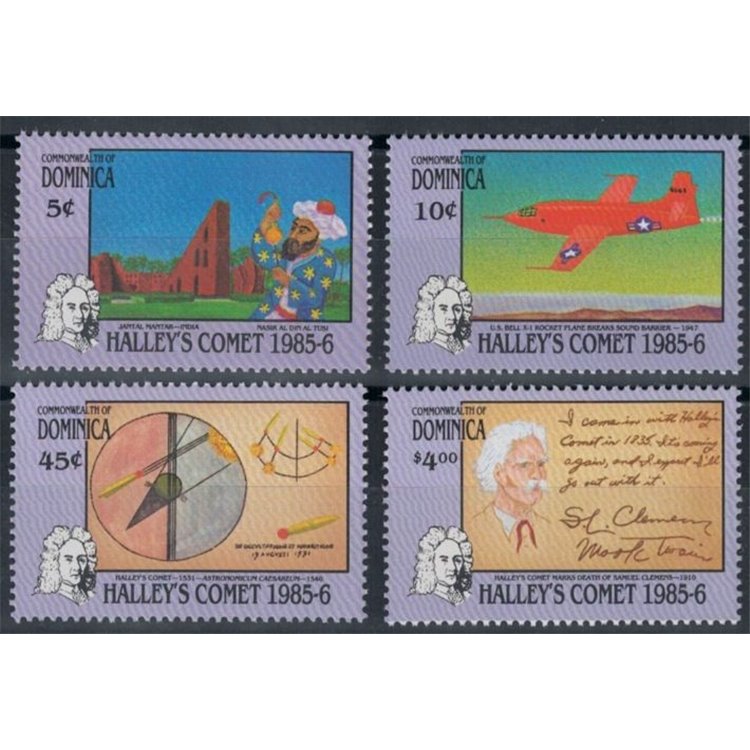 DOMINICA 1986 Halley's Comet 4v MNH**