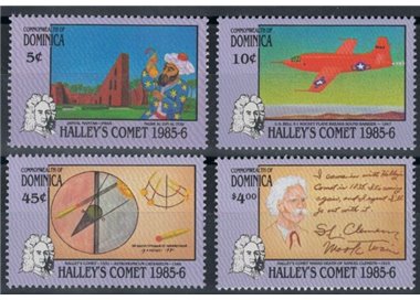 DOMINICA 1986 Halley's Comet 4v MNH**