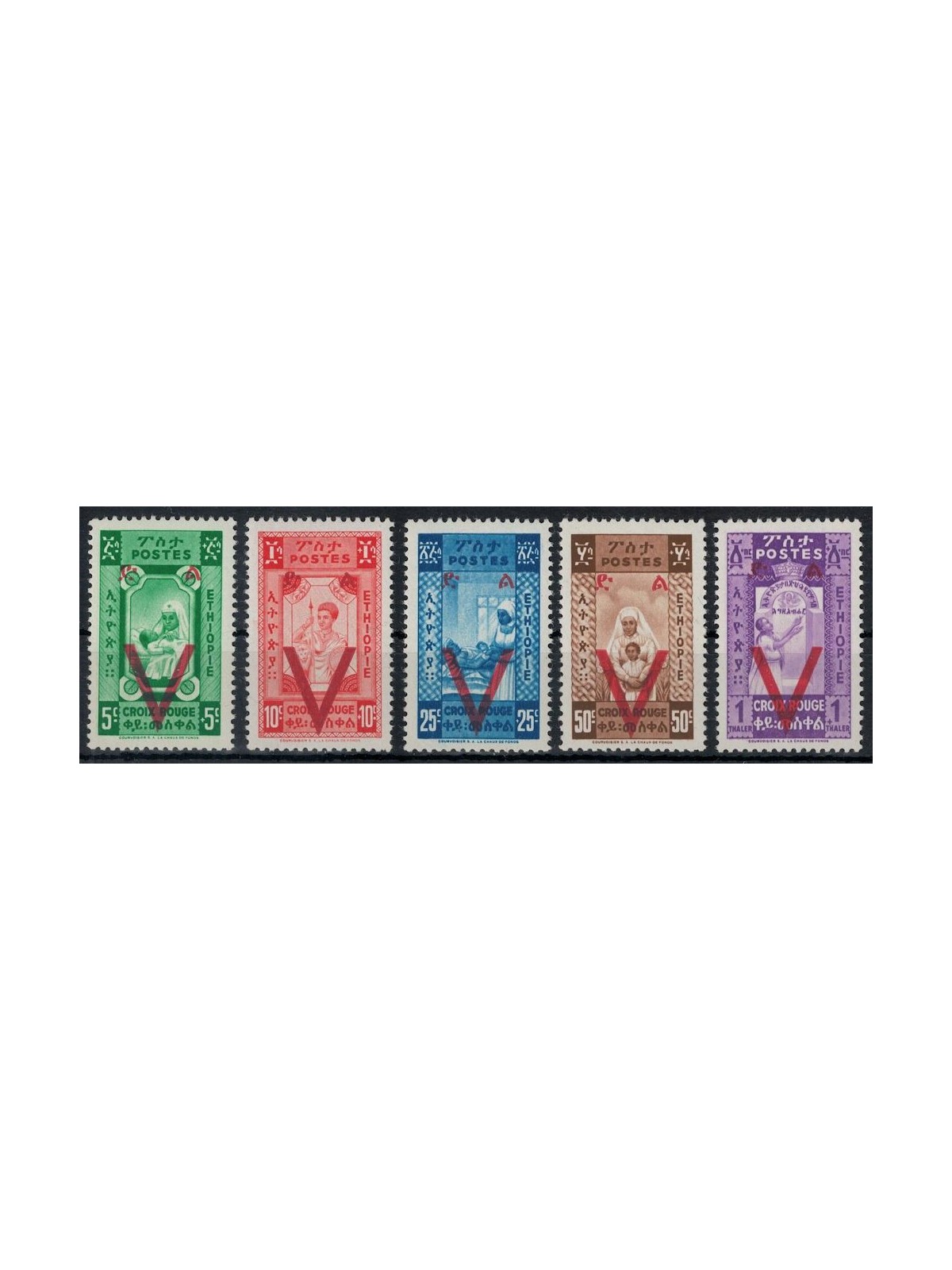 ETHIOPIA 1945 Red Cross 5v MNH**