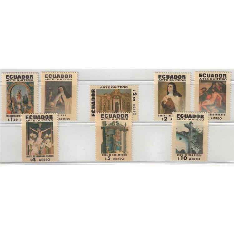 ECUADOR 1971 Quadri religiosi, posta aerea 8v MNH**