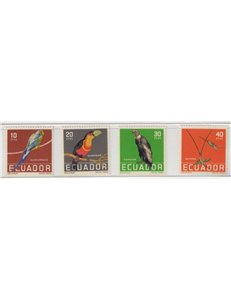 ECUADOR 1958 Serie ordinaria, uccelli tropicali 4v MH*