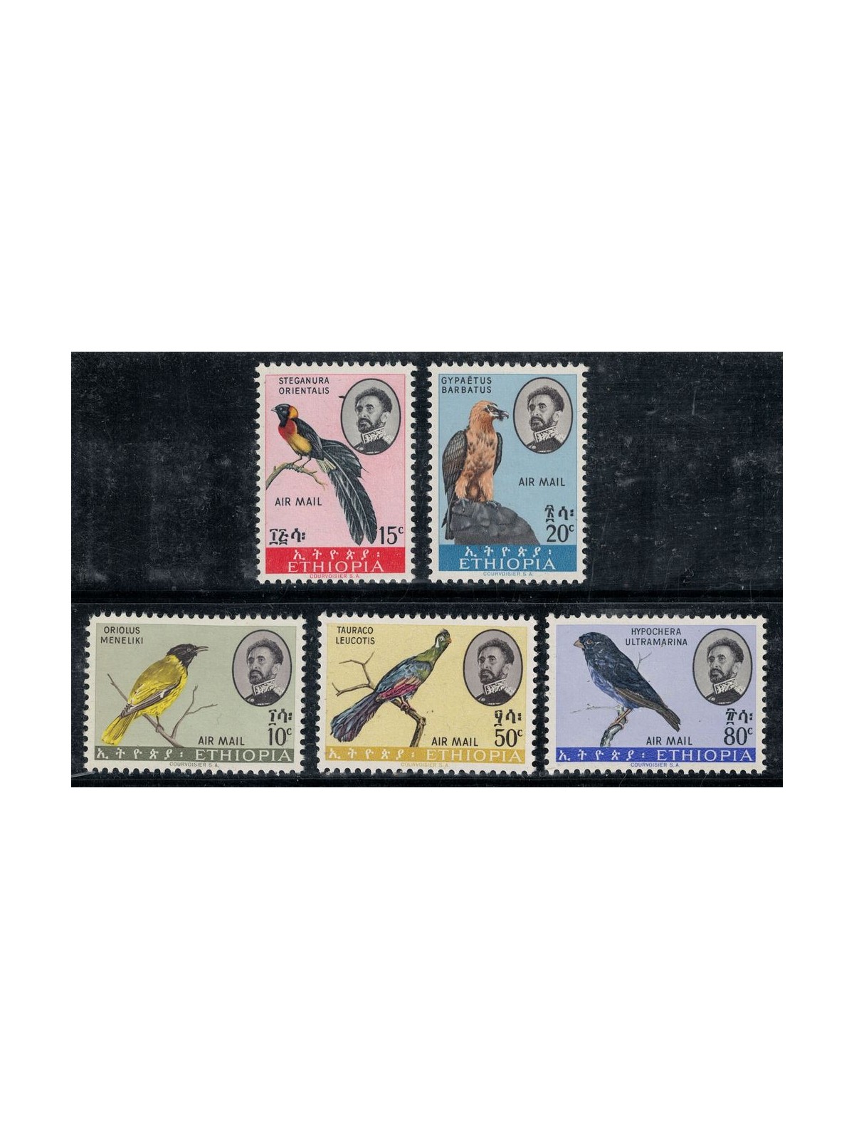ETIOPIA 1963 Uccelli, posta aerea 5v MNH**
