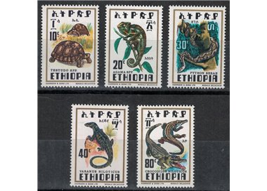 ETHIOPIA 1976 Reptiles 5v MNH**