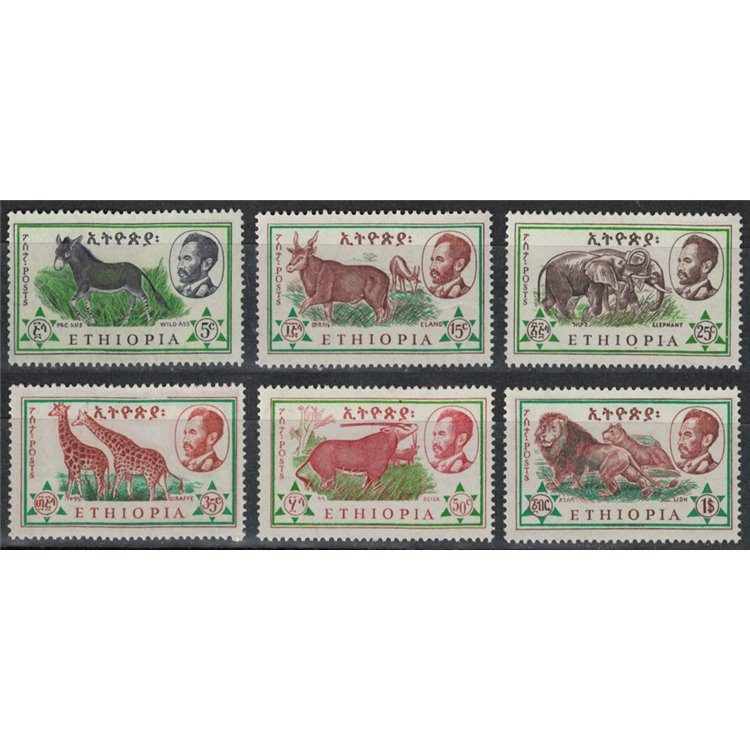 ETHIOPIA 1961 Ordinary set, wildlife 6v MNH**