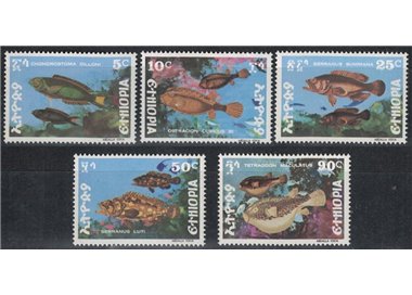 ETHIOPIA 1978 Ethiopian fish 5v MNH**