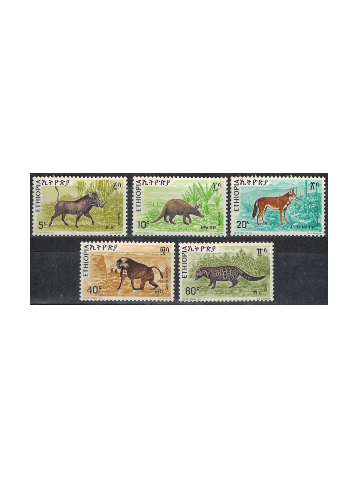 ETIOPIA 1975 Animali selvaggi 5v MNH**