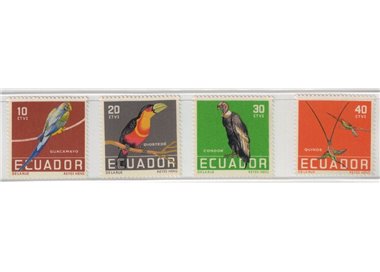 ECUADOR 1958 Serie ordinaria, uccelli tropicali 4v MNH**