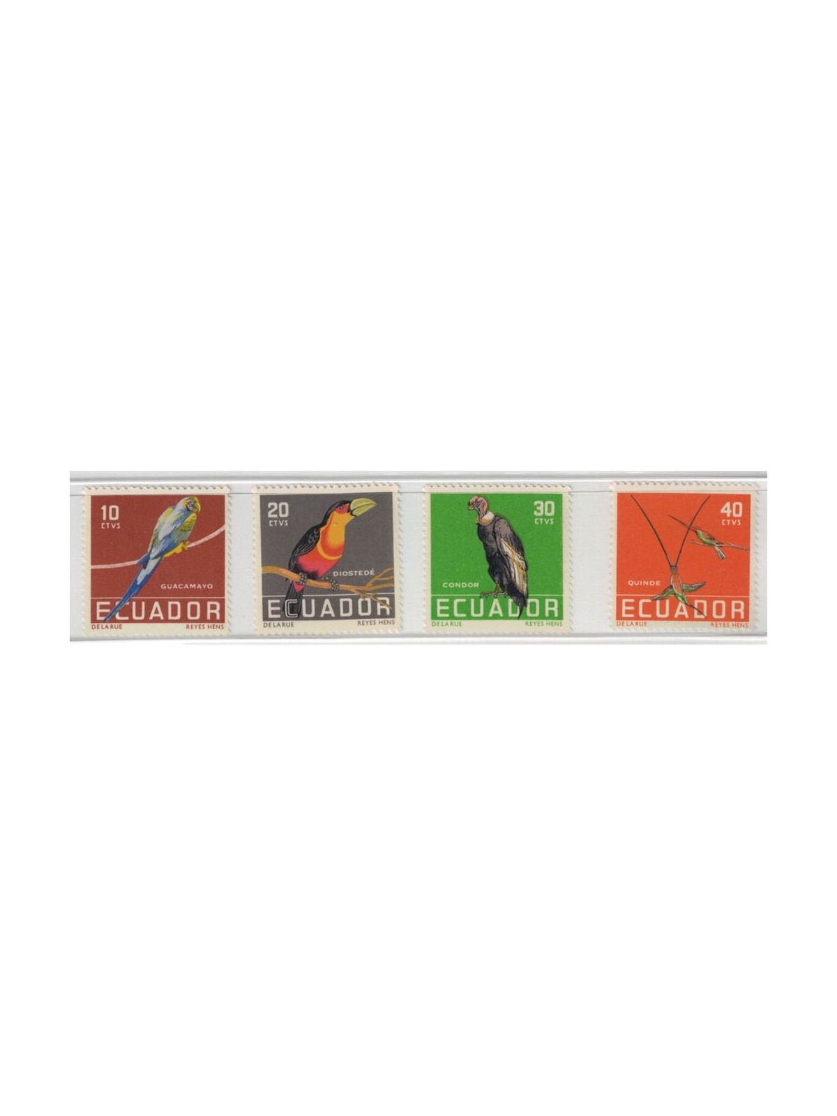 ECUADOR 1958 Ordinary set, tropical birds 4v MNH**