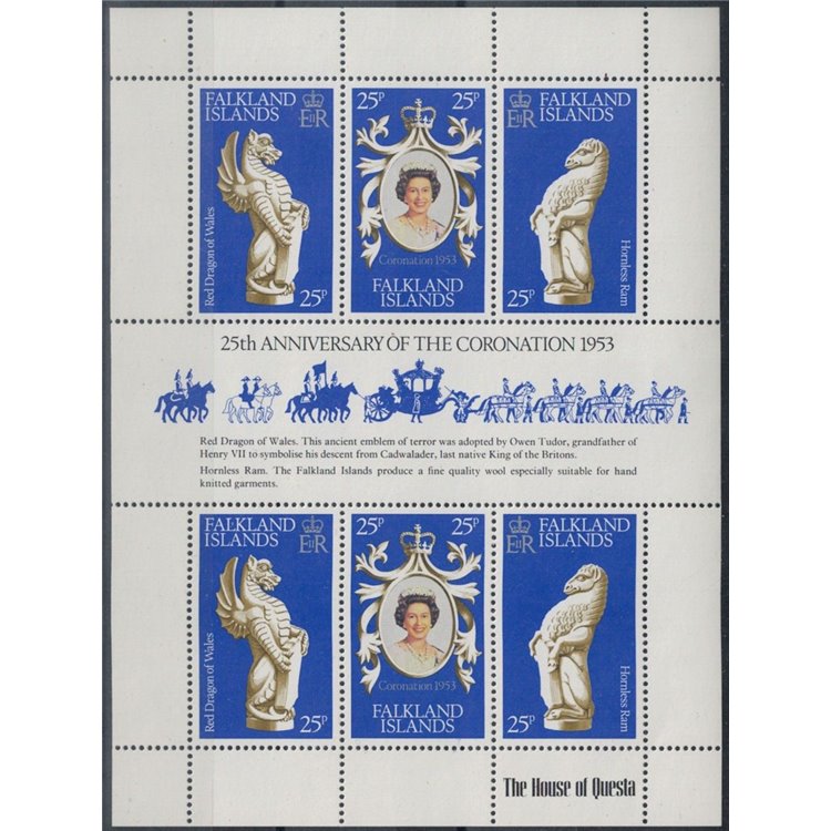 FALKLAND 1978 Silver Jubilee m/s MNH**