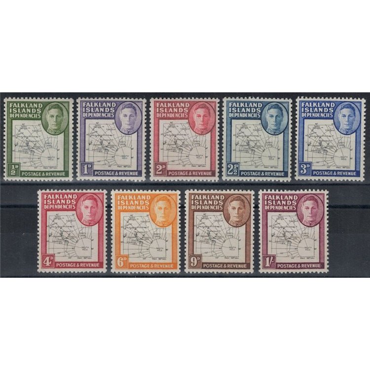 FALKLAND (DEPENDENCIES) 1948 Ordinary series 9v MNH**