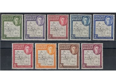 FALKLAND (DEPENDENCIES) 1948 Serie ordinaria 9v MNH**