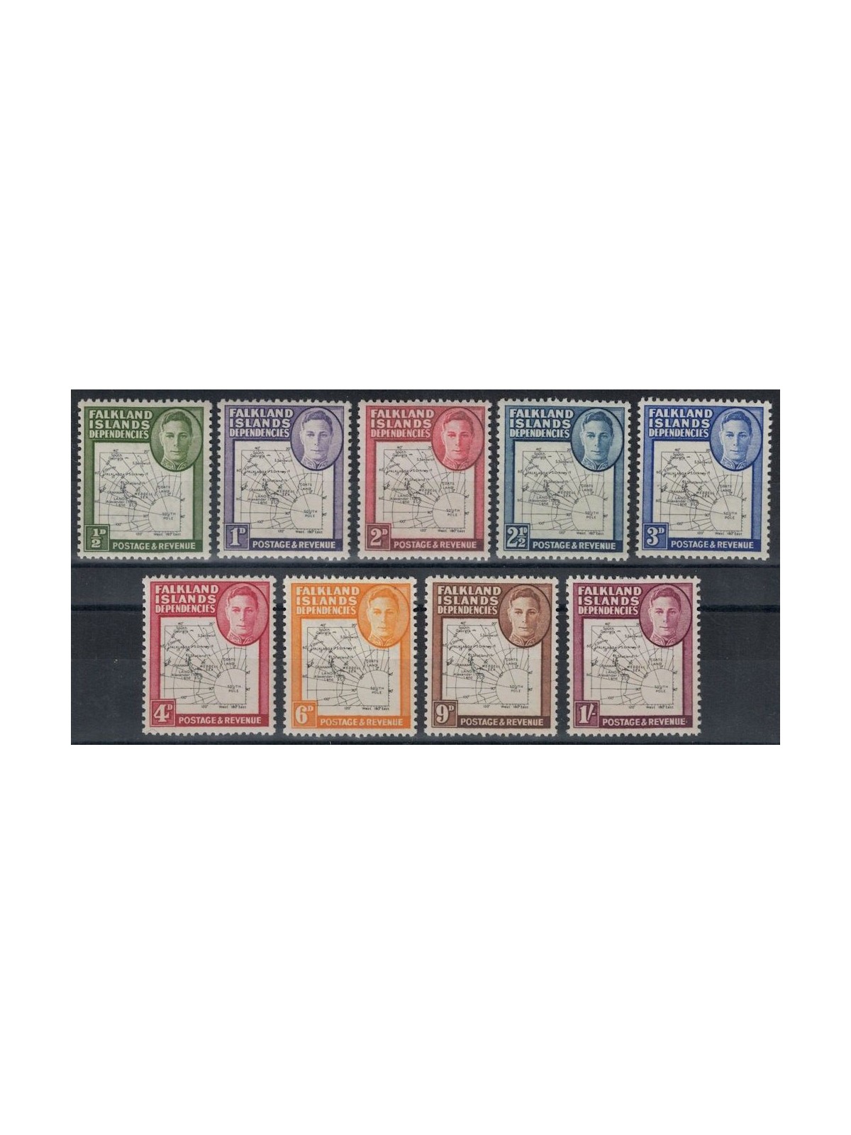 FALKLAND (DEPENDENCIES) 1948 Ordinary series 9v MNH**