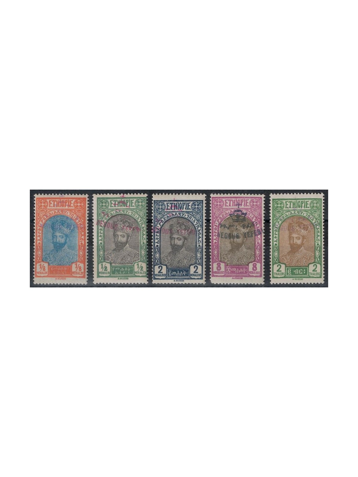 ETIOPIA 1928 Negous Teferi 5v MH*