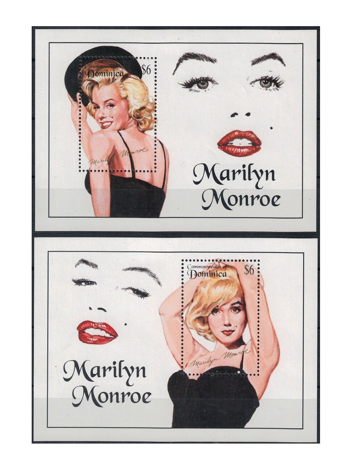 DOMINICA 1994 Omaggio a Marilyn Monroe 2 BF MNH**