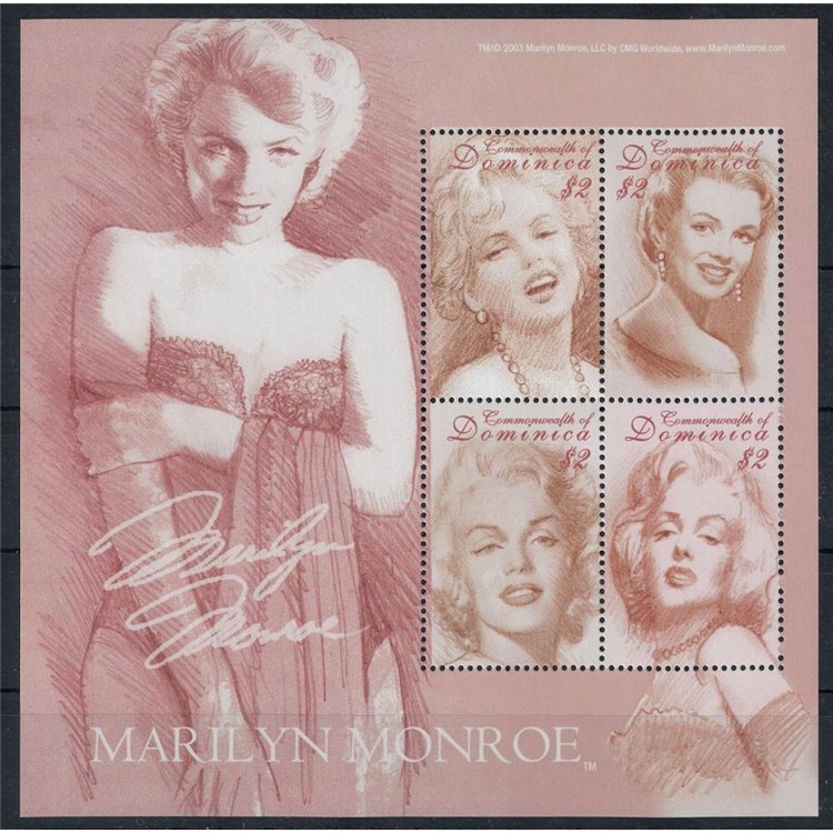 DOMINICA 2004 Personalities, Marilyn Monroe 4v MNH**