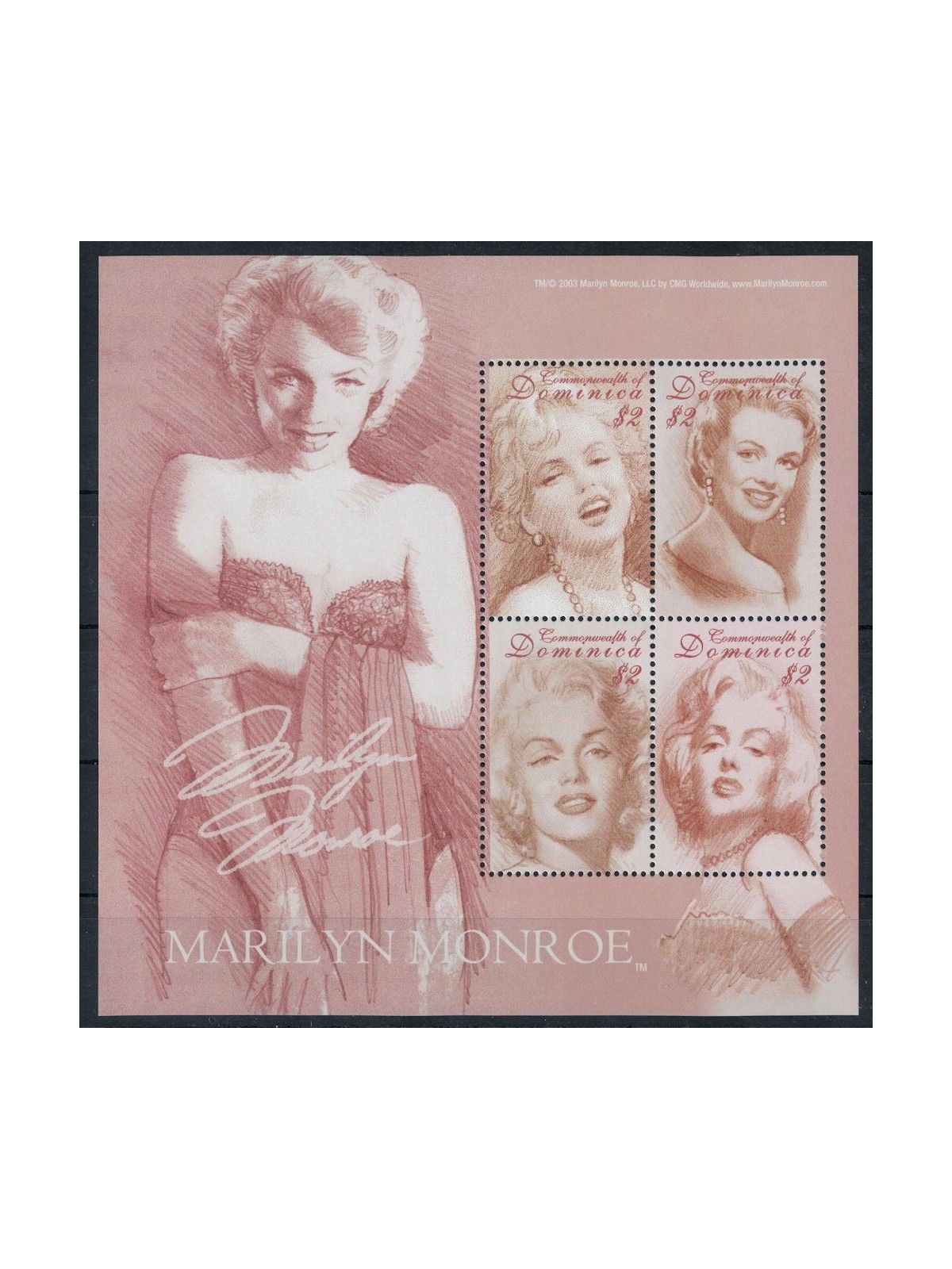 DOMINICA 2004 Personalities, Marilyn Monroe 4v MNH**