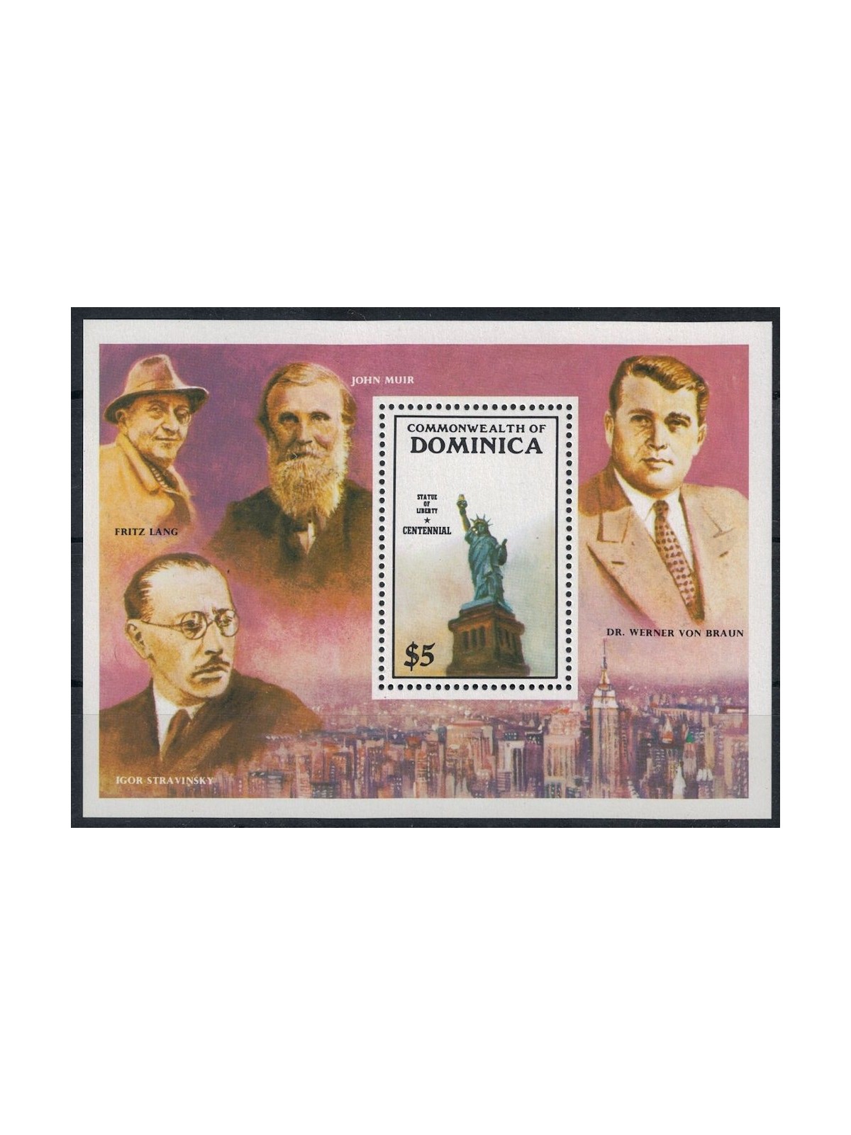 DOMINICA 1986 Statua della Libertà BF MNH**