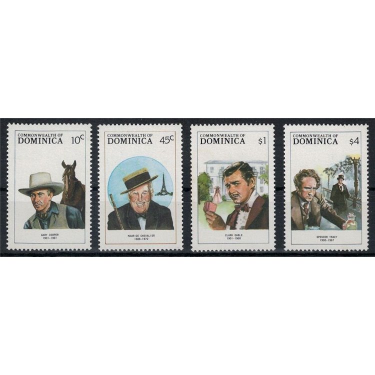 DOMINICA 1988 Entertainment Personalities (I) 4v MNH**