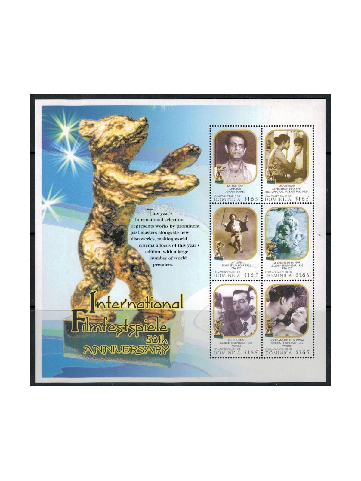 DOMINICA 2000 Festival Internazionale del Film 6v MNH**