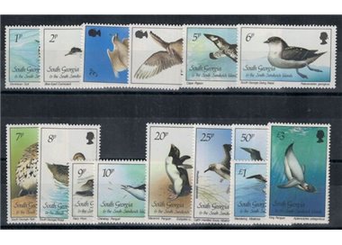 GEORGIA DEL SUD 1987 Serie ordinaria (Uccelli) 15v MNH**