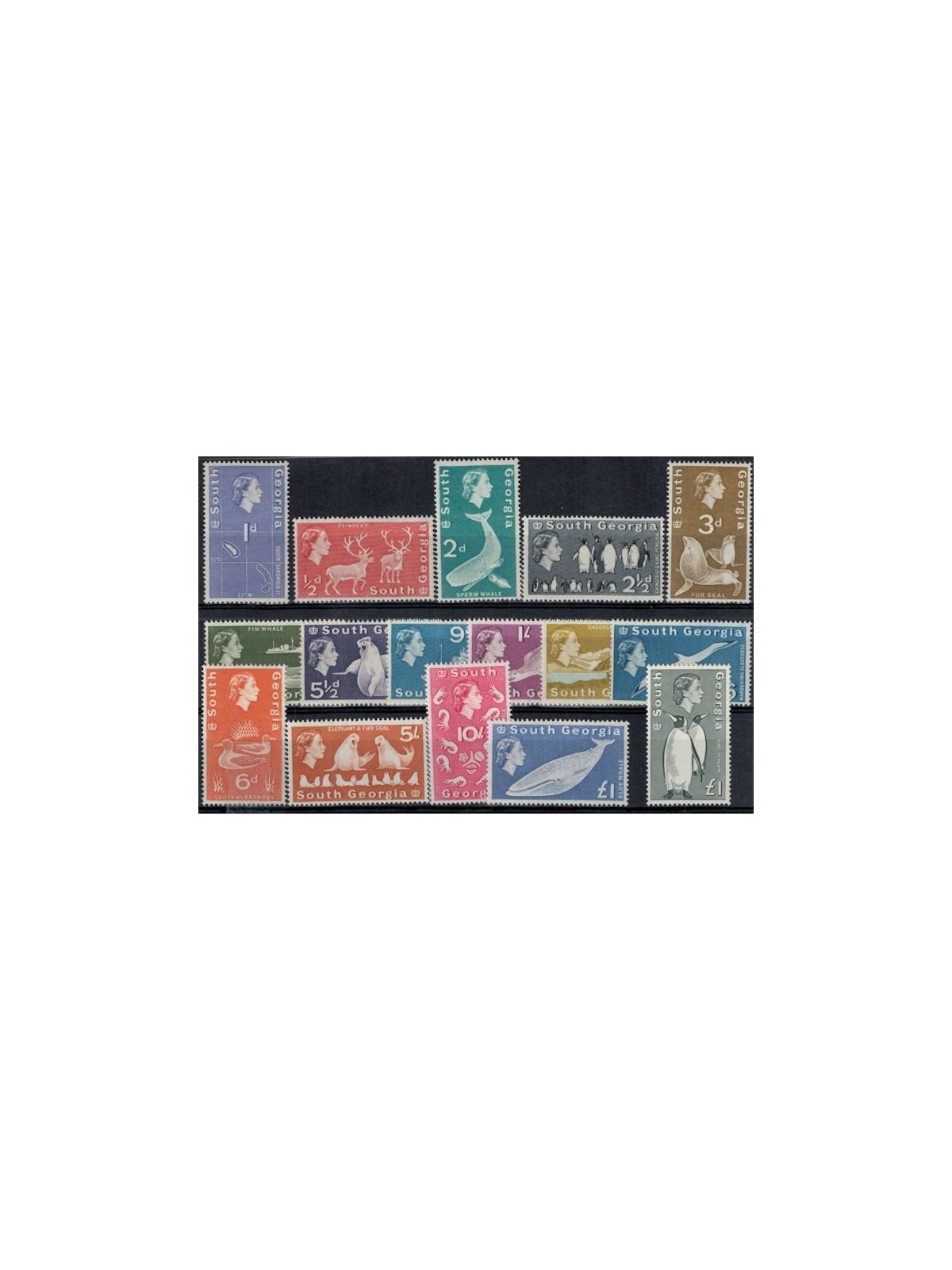 SOUTH GEORGIA 1963-69 Ordinary series 16v MNH**