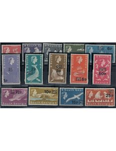 GEORGIA DEL SUD 1971 Serie ordinaria (overprints) 14v MNH**