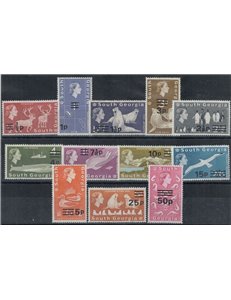 GEORGIA DEL SUD 1978 Serie ordinaria (overprints) 12v MNH**