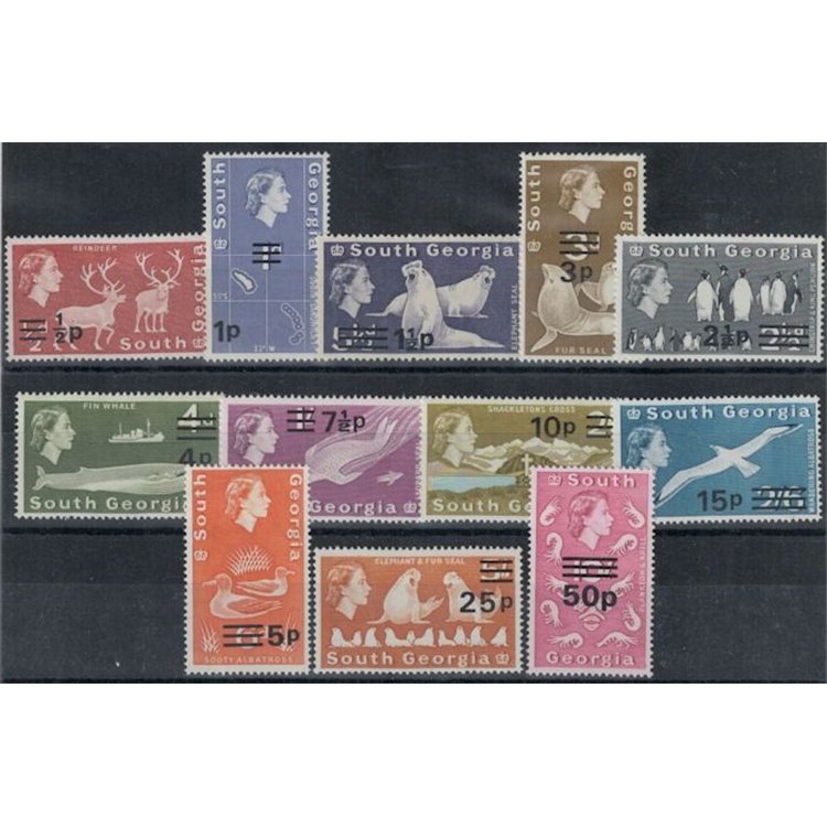 SOUTH GEORGIA 1978 Ordinary series (overprints) 12v MNH**