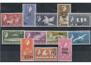 GEORGIA DEL SUD 1978 Serie ordinaria (overprints) 12v MNH**