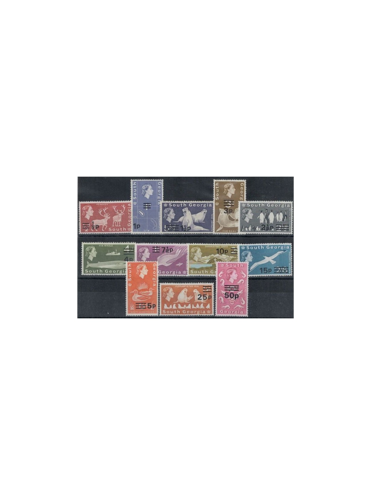 SOUTH GEORGIA 1978 Ordinary series (overprints) 12v MNH**