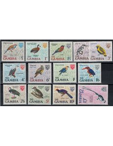 GAMBIA 1966 Ordinary series, birds 13v MNH**