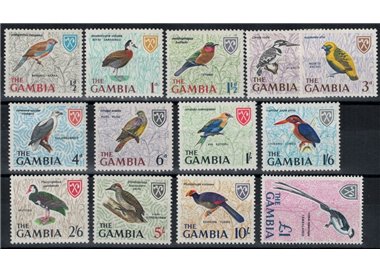 GAMBIA 1966 Ordinary series, birds 13v MNH**