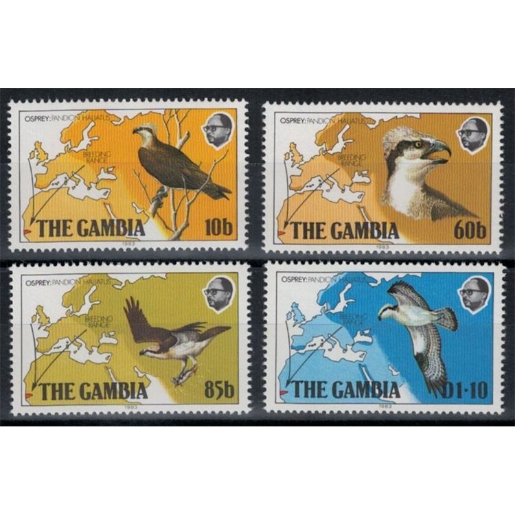 GAMBIA 1983 Uccelli, aquila 4v MNH**