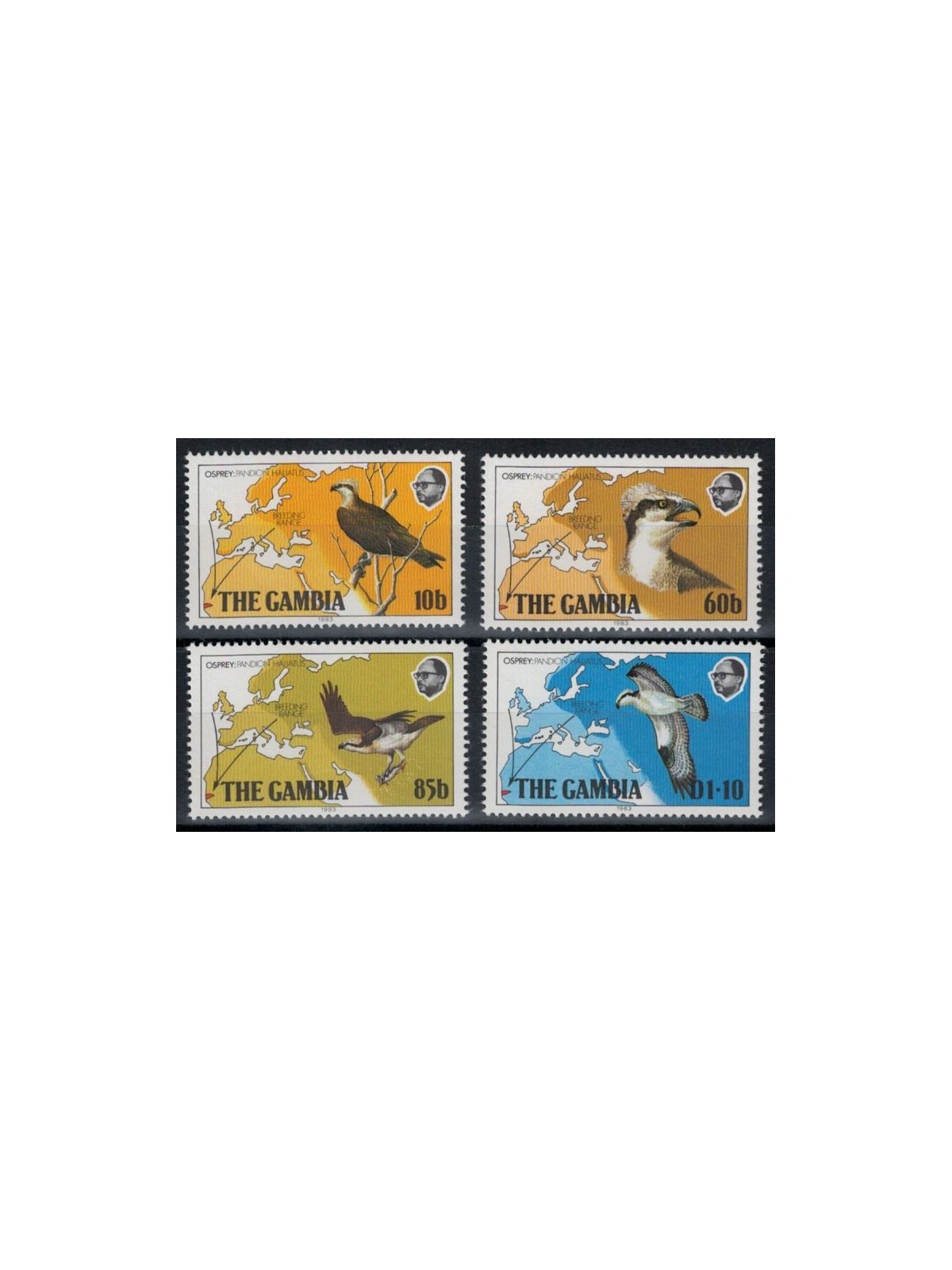 GAMBIA 1983 Uccelli, aquila 4v MNH**