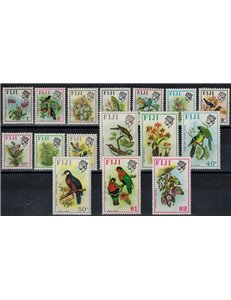 FIJI 1970 Birds and flowers 16 v