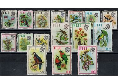 FIJI 1970 Birds and flowers 16 v
