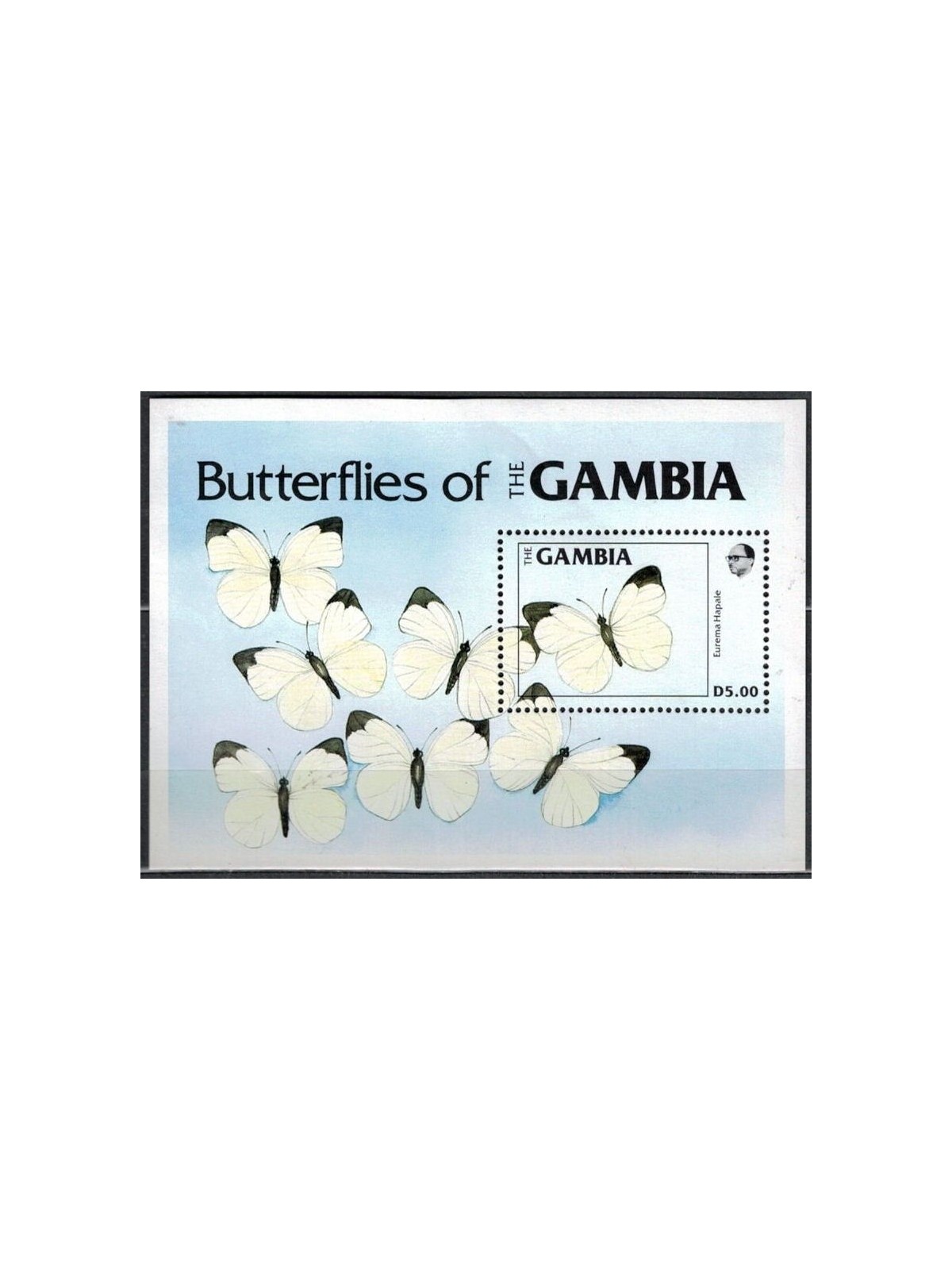 GAMBIA 1985 Fauna, farfalle BF MNH**