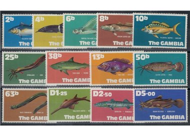 GAMBIA 1971 Ordinaries, fish - Definitives, fish 13v MNH**