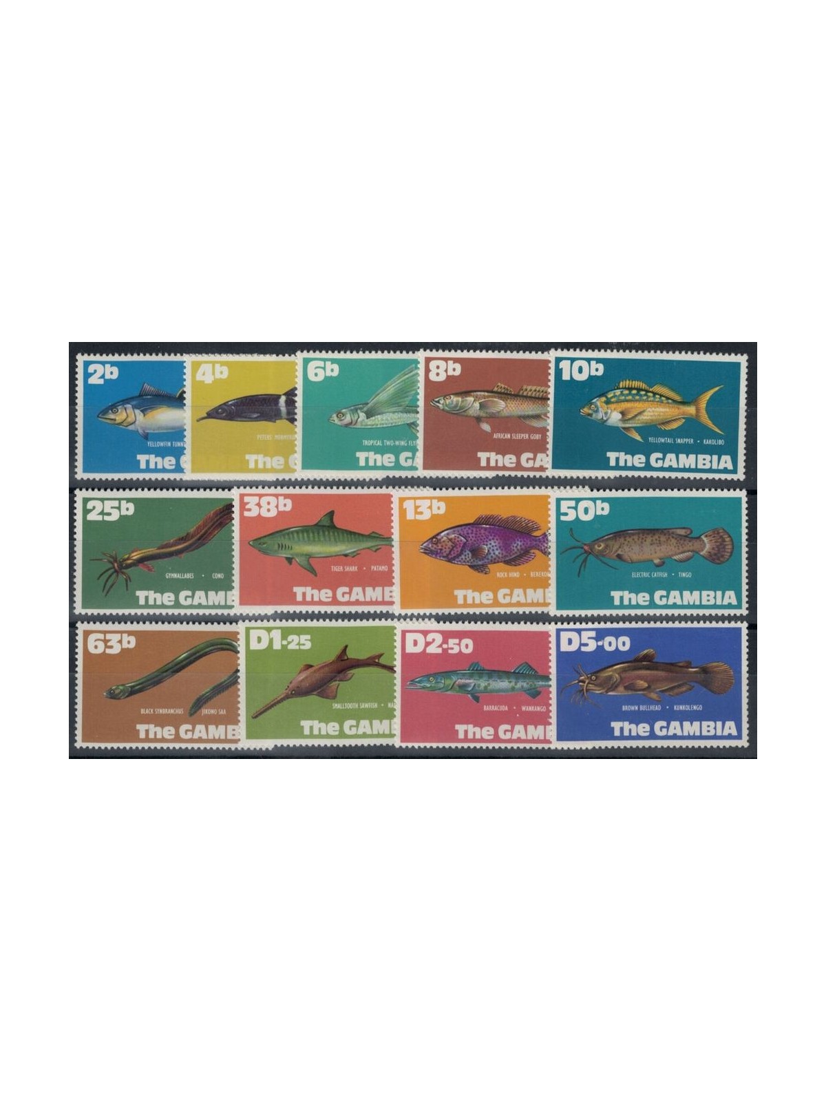 GAMBIA 1971 Ordinari, pesci - Definitives, fish 13v MNH**