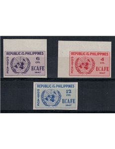 FILIPPINE 1948 Commissione economica (non dentellati) 3v MNH**