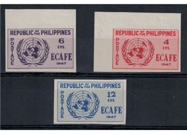 PHILIPPINES 1948 Economic Commission (imperforated) 3v MNH**