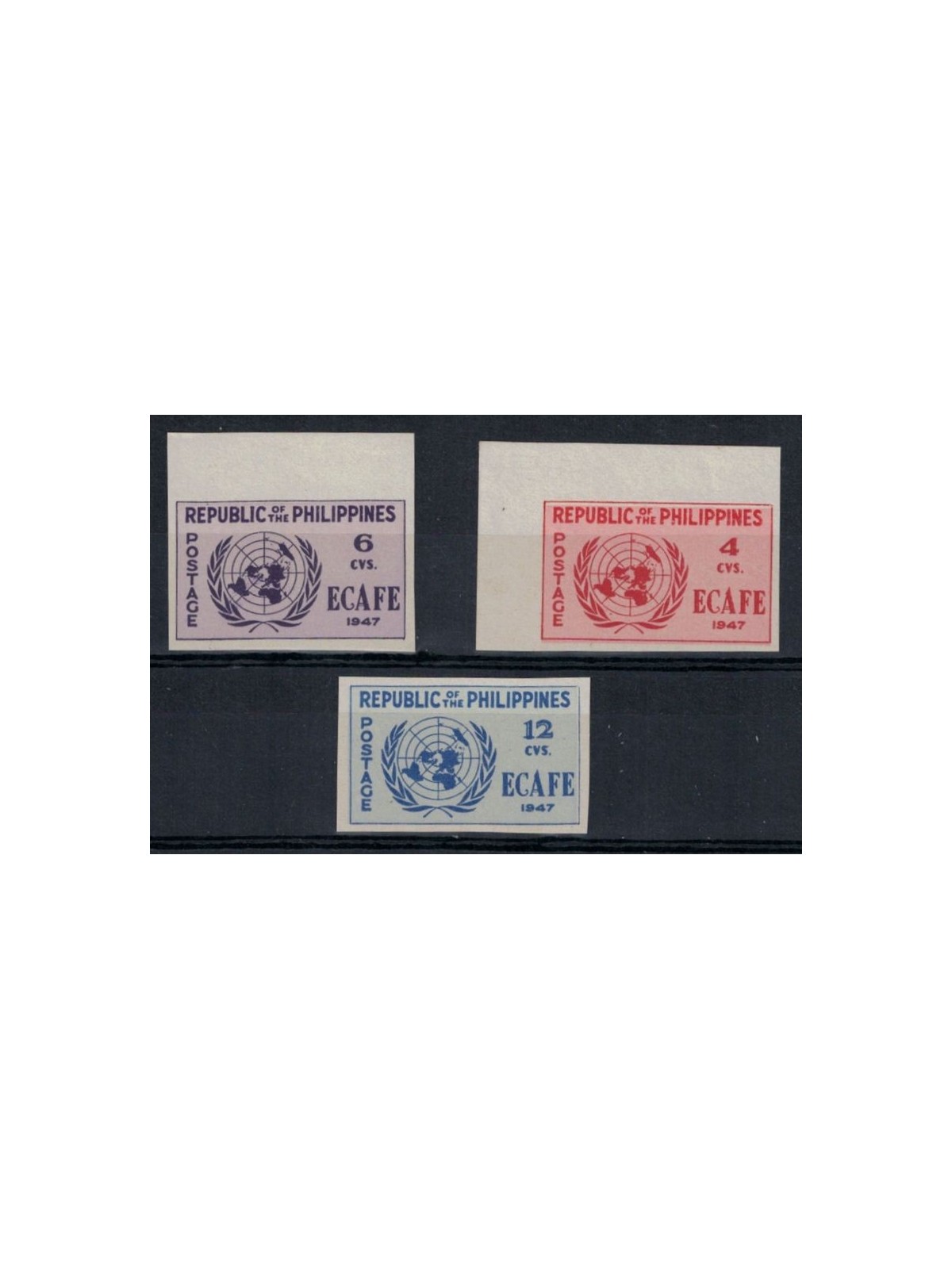 FILIPPINE 1948 Commissione economica (non dentellati) 3v MNH**