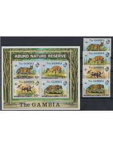 GAMBIA 1976 Abuko Nature Reserve 4v + 1 s/s MNH**