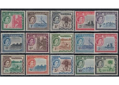 GAMBIA 1953 Serie ordinaria 15v MH*