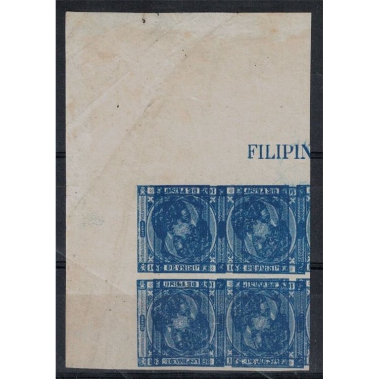 FILIPPINE 1876 Quartina Alfonso XII 10c bleu ©