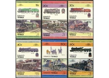 FUNAFUTI 1984 Trains, locomotives 12v MNH**