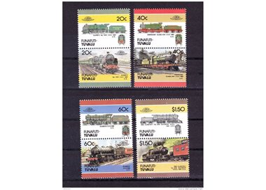 FUNAFUTI 1986 Trains, locomotives 8v MNH**